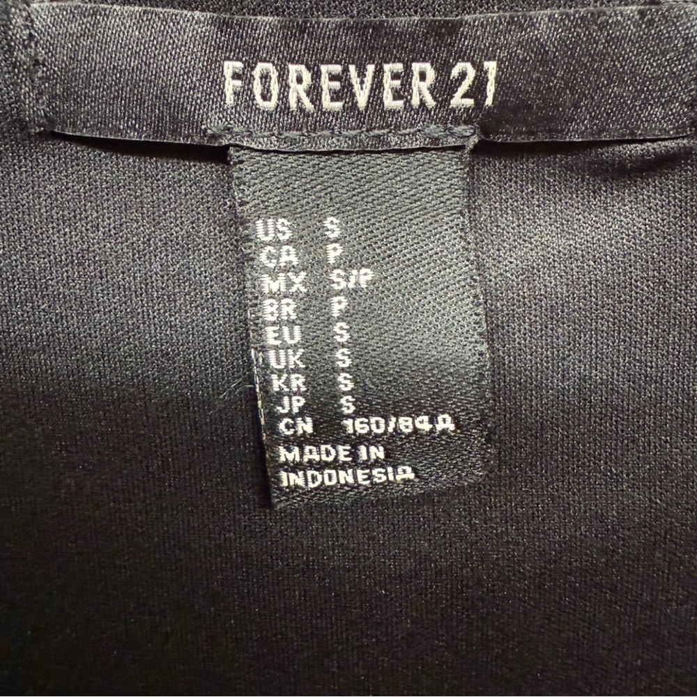 Forever 21 Black Metallic Ribbed V-Neck Mini Dress - Smalll - Picture 4 of 7